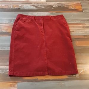 Knee length cotton corduroy skirt